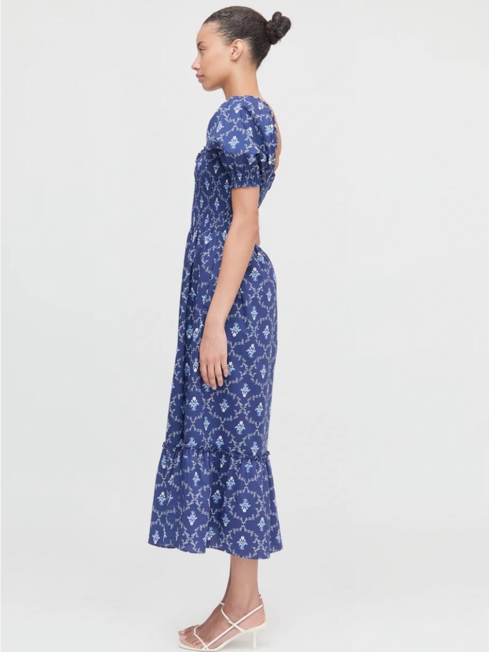 NWT Hill House Home Louisa Nap Dress Navy Trellis - Picture 9 of 11